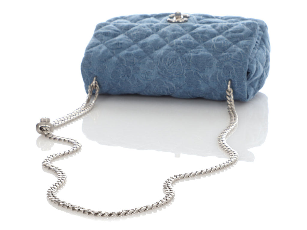 Chanel Medium Camellia Denim Sweetheart Flap