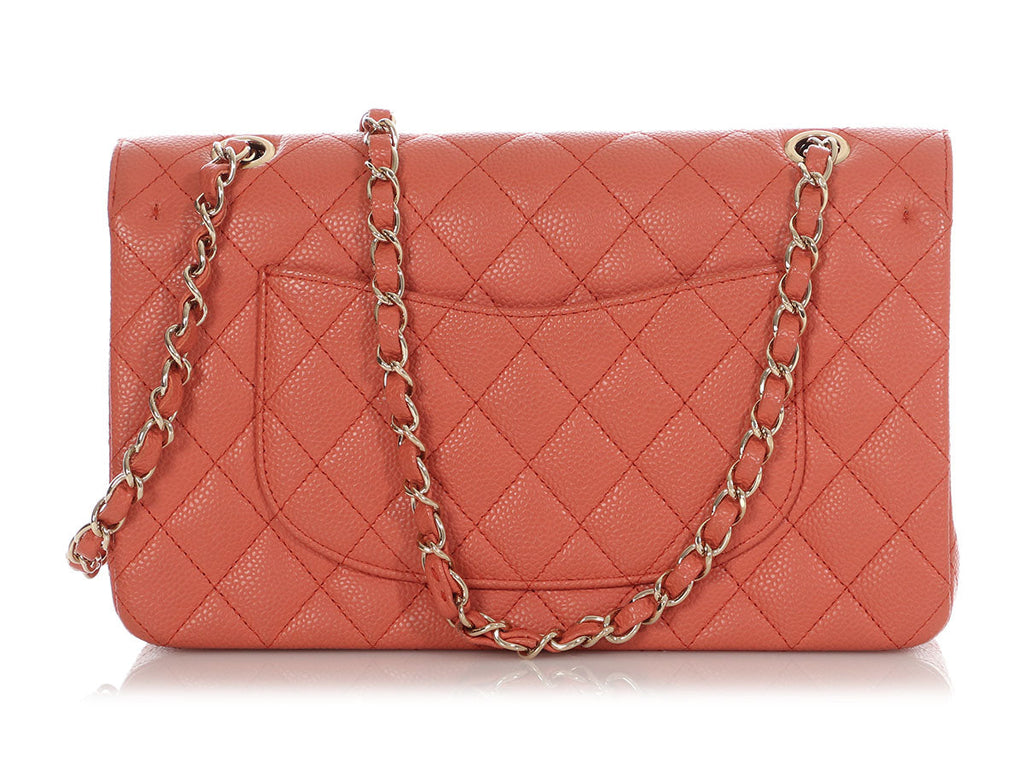Chanel Medium/Large Salmon Quilted Caviar Classic Double Flap