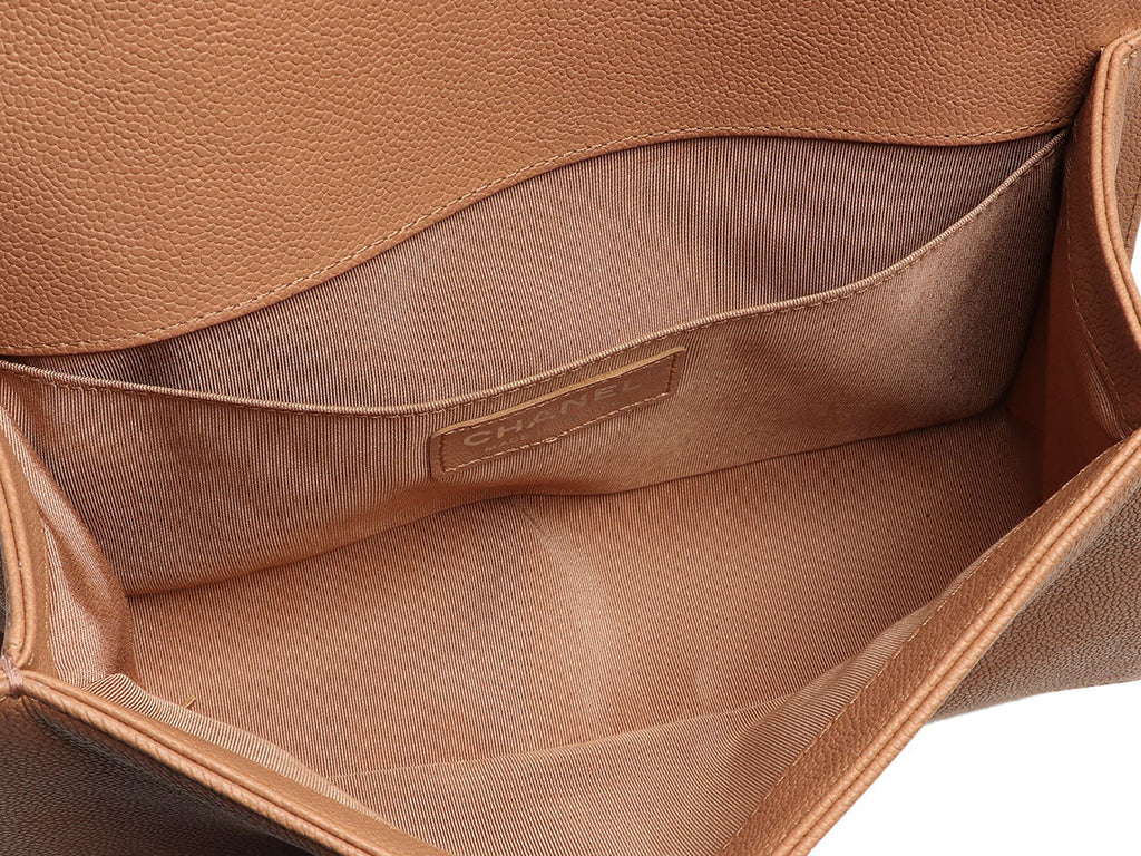 Chanel Old Medium Tan Caviar Boy Bag