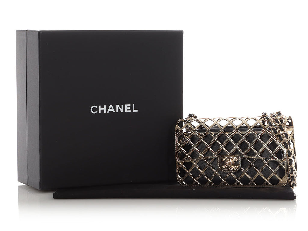 Chanel Small Gold Metal Cage Flap