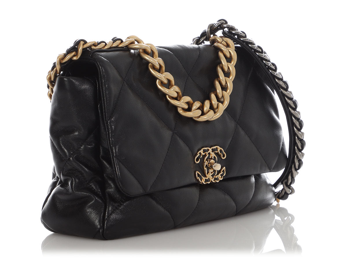 Chanel Large Black Goatskin 19 Flap