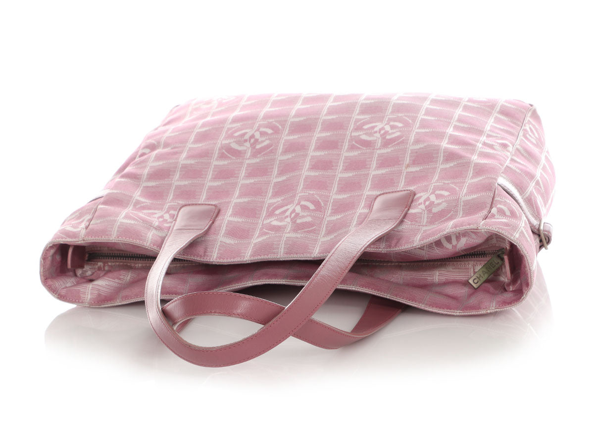 Chanel Pink Canvas Travel Ligne Tote