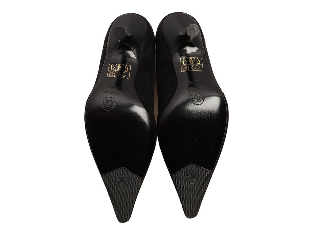 Chanel Black Suede Pumps