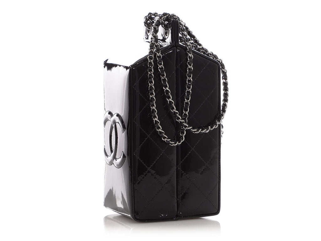 Chanel Black Patent Milk Carton Bag
