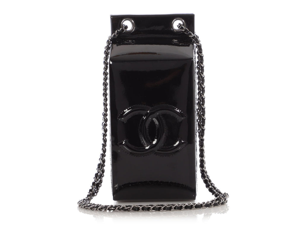 Chanel Black Patent Milk Carton Bag