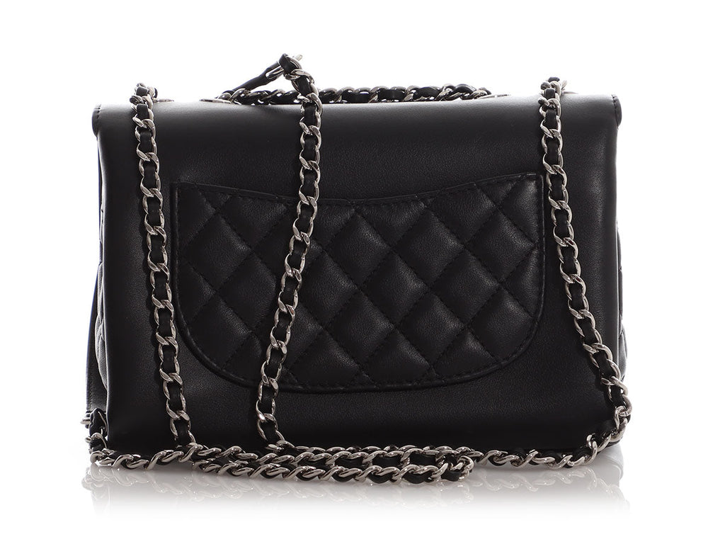 Chanel Small Black Part-Quilted Lambskin Tramezzo Flap