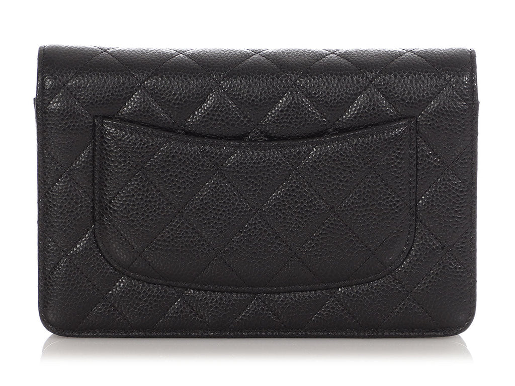 Chanel Black Quilted Caviar Wallet On Chain WOC