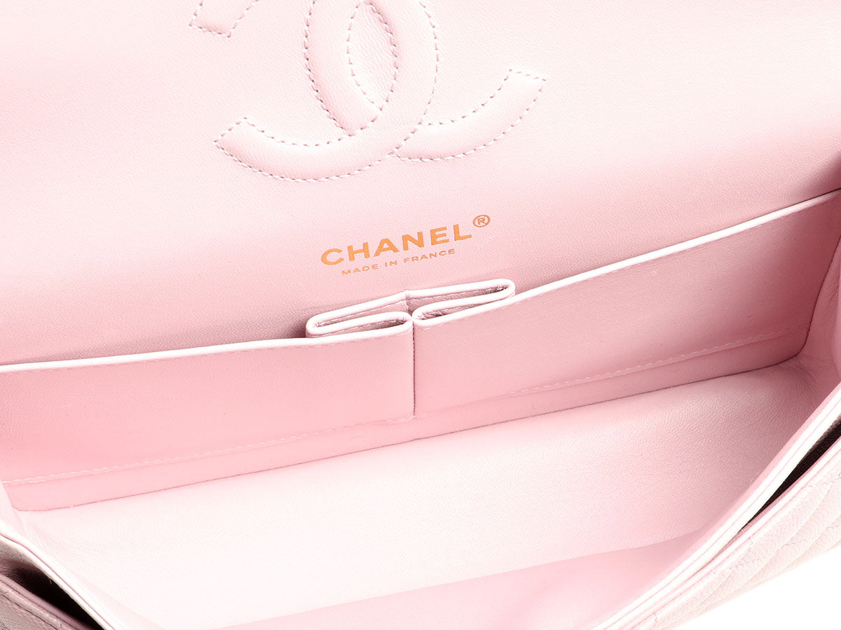 Chanel Medium/Large 21S Light Pink Rose Claire Caviar Classic Double Flap