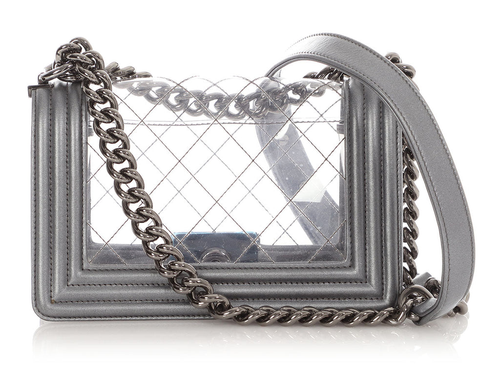 Chanel Small Silver PVC Boy Bag