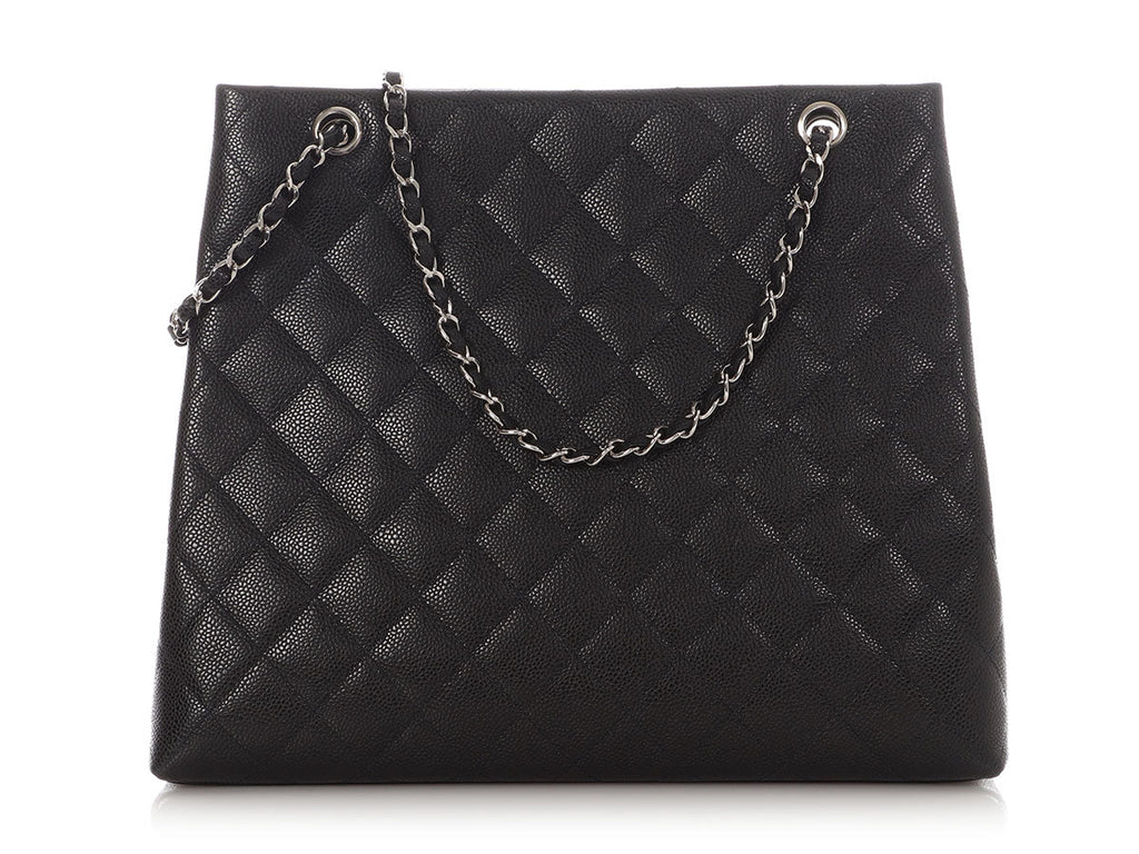 Chanel Black Quilted Caviar Tote