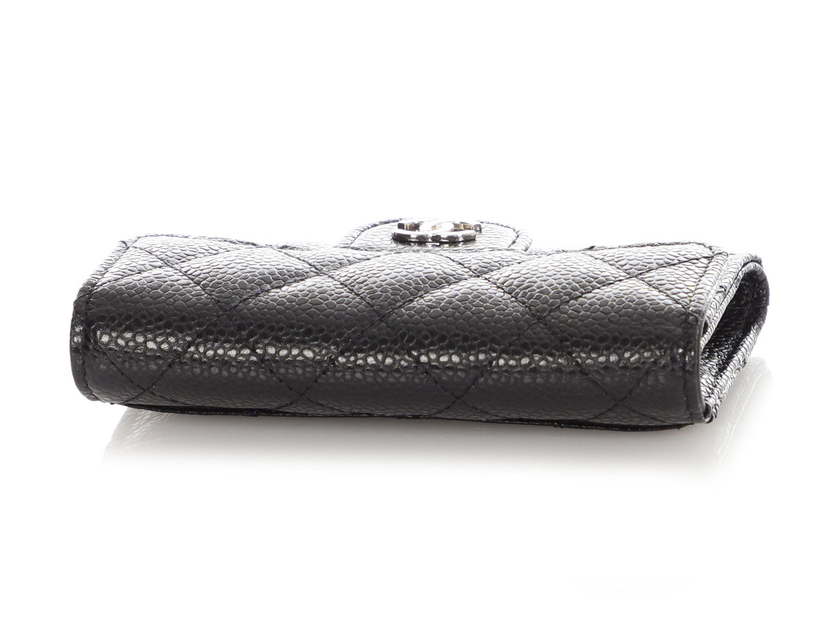 Chanel Black Quilted Caviar Classic  Holder