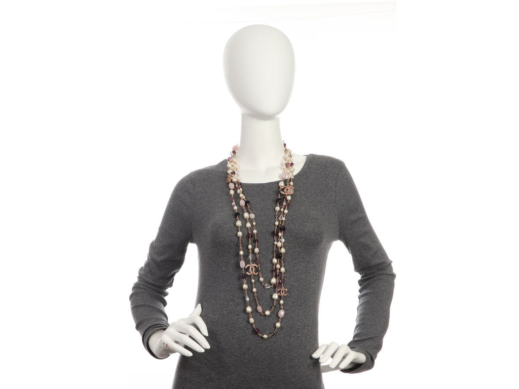Chanel Layered Long Logo Necklace