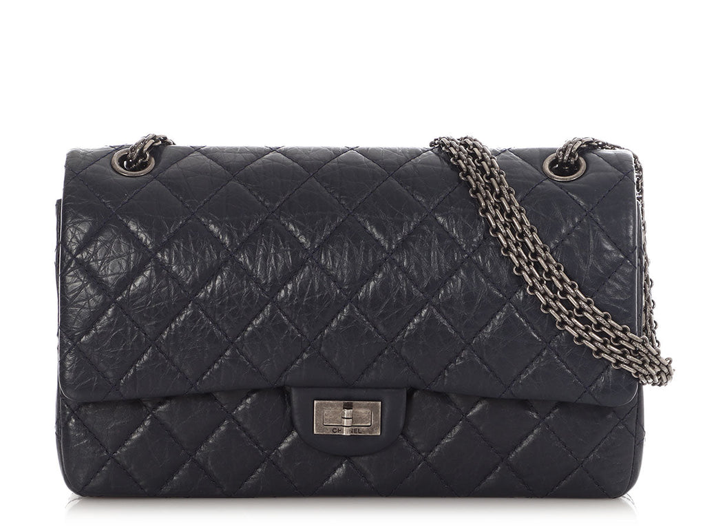 Chanel Navy Quilted Aged Calfskin 2.55 Reissue 226