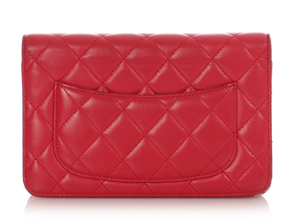 Chanel Raspberry Lambskin Wallet on Chain WOC