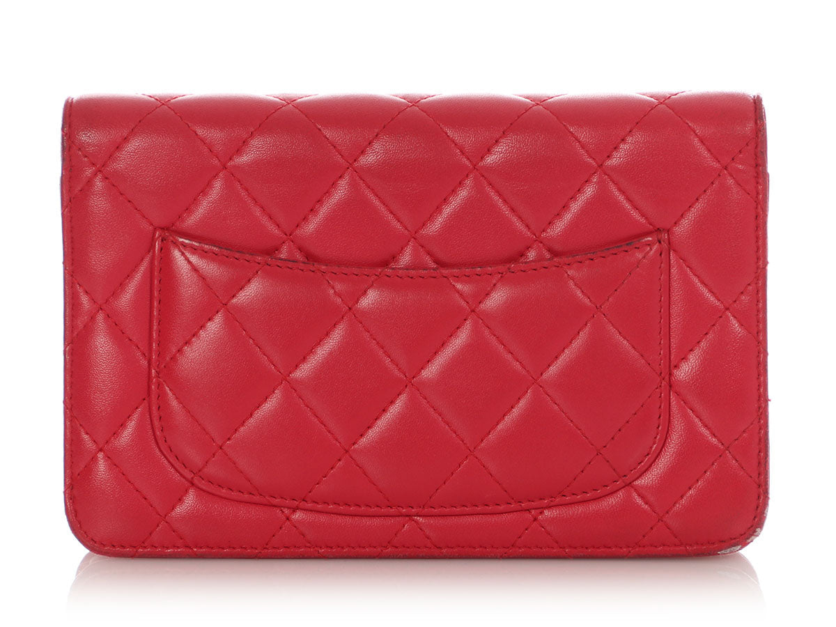 Chanel Raspberry Lambskin Wallet on Chain WOC