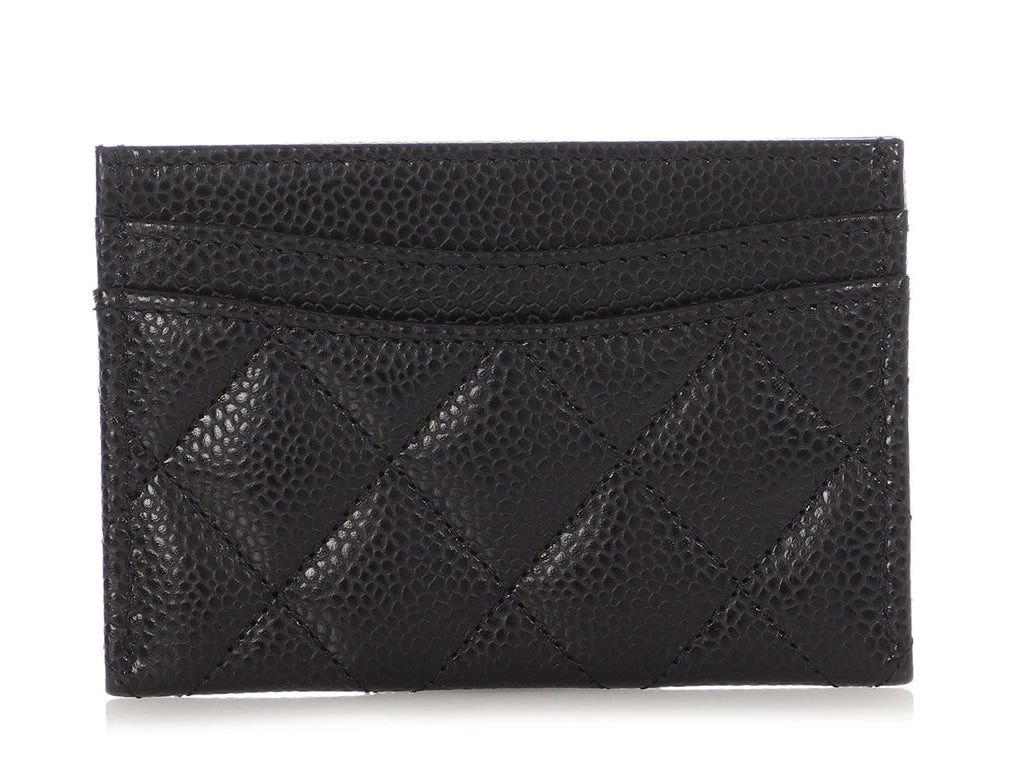 Chanel Black Quilted Caviar Classic  Case