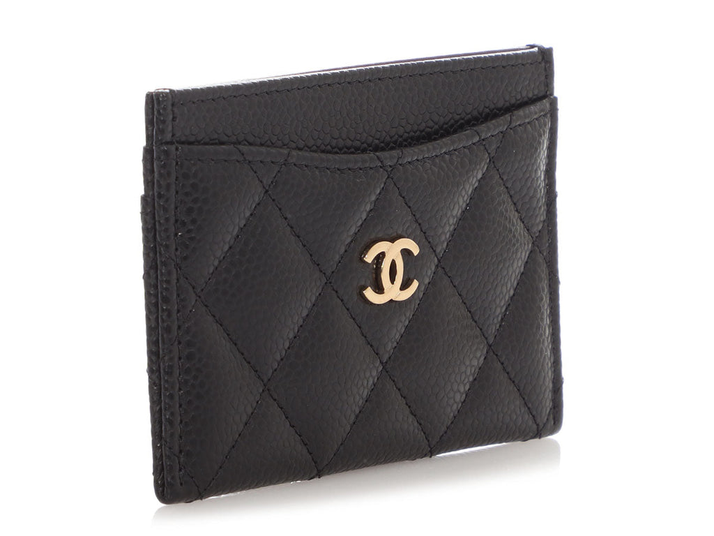 Chanel Black Quilted Caviar Classic  Case