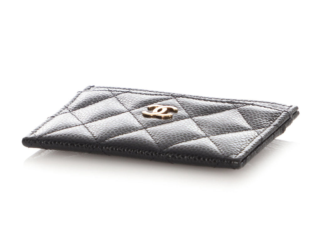 Chanel Black Quilted Caviar Classic  Case