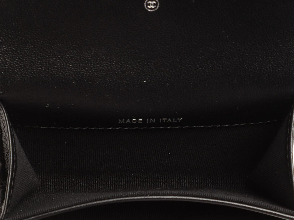 Chanel So Black Quilted Lambskin Flap  Holder