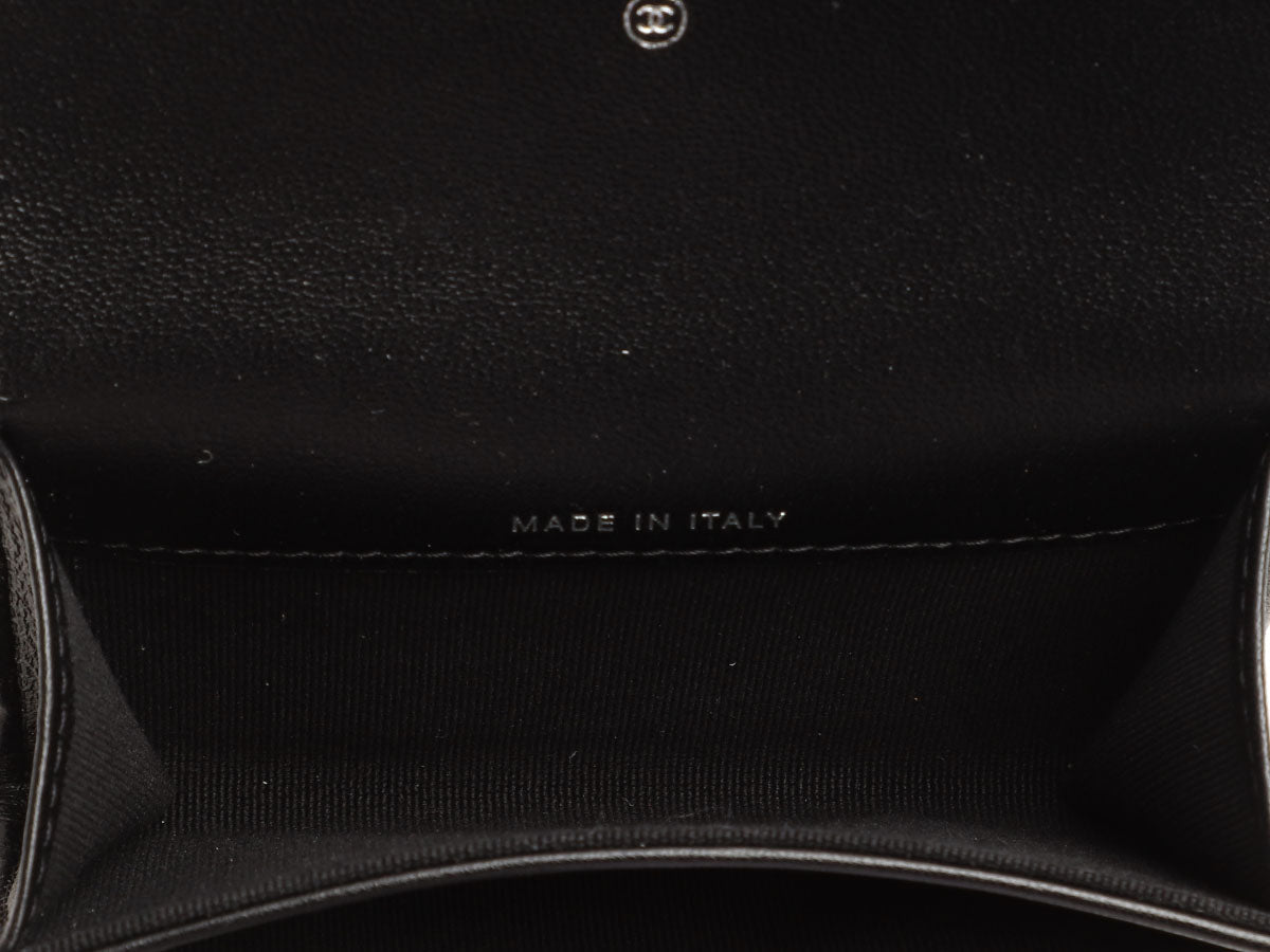 Chanel So Black Quilted Lambskin Flap  Holder
