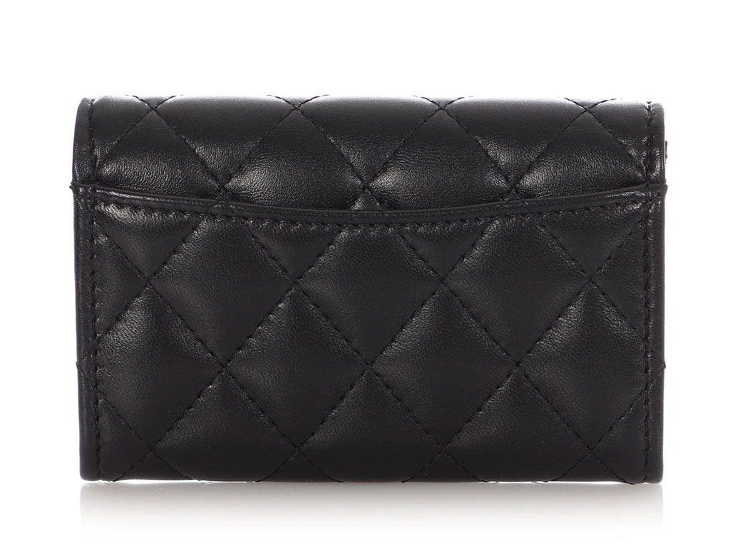Chanel So Black Quilted Lambskin Flap  Holder