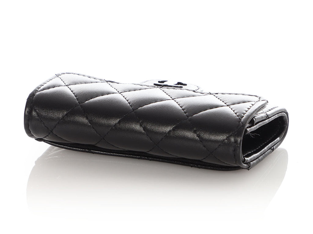 Chanel So Black Quilted Lambskin Flap  Holder