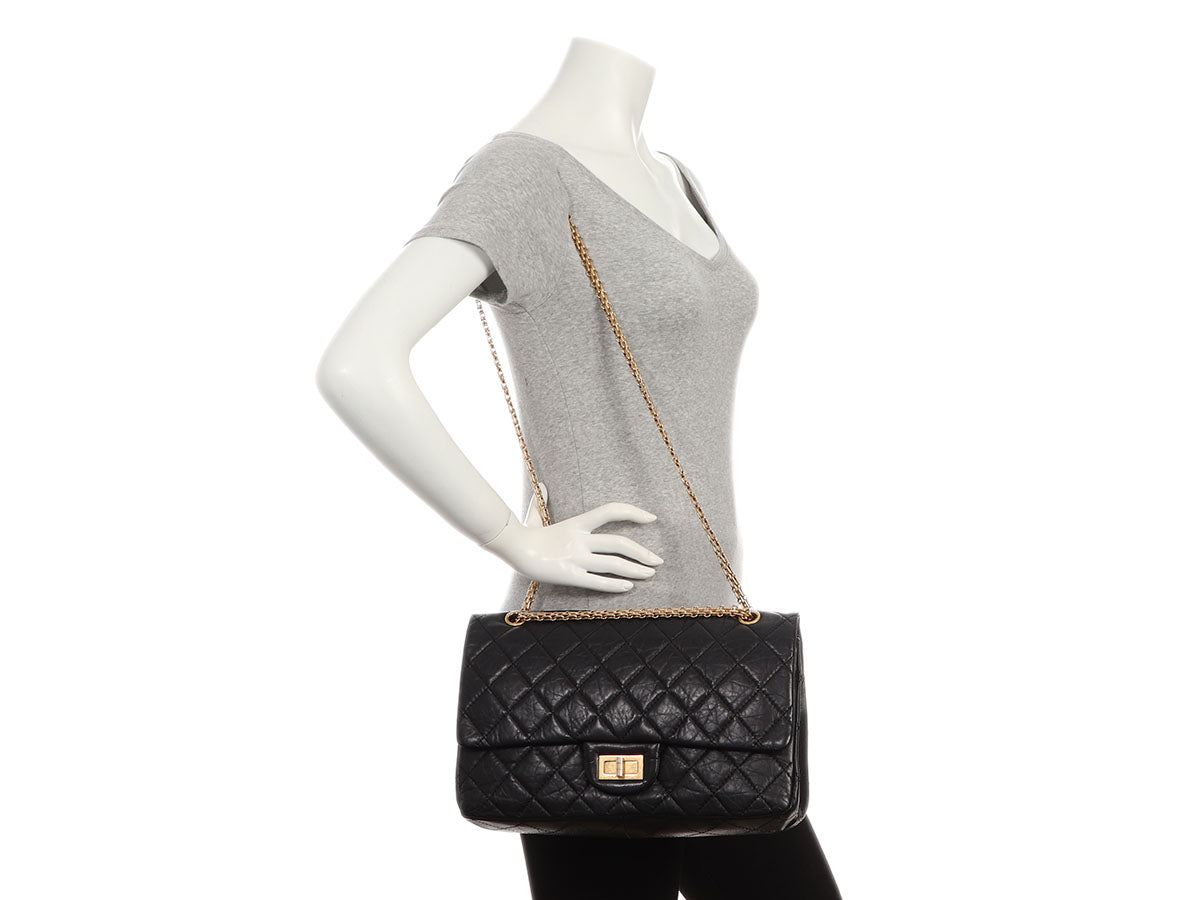 Chanel Black Quilted Aged Calfskin 2.55 Reissue 227
