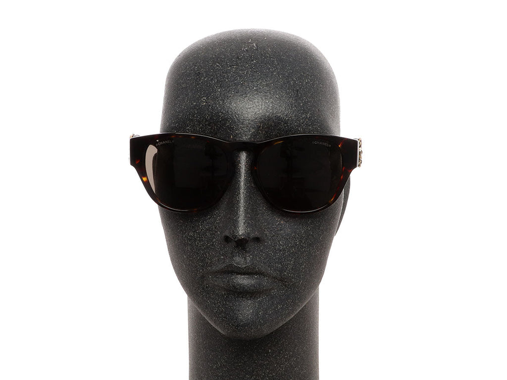 Chanel Tortoise Crystal CC Sunglasses