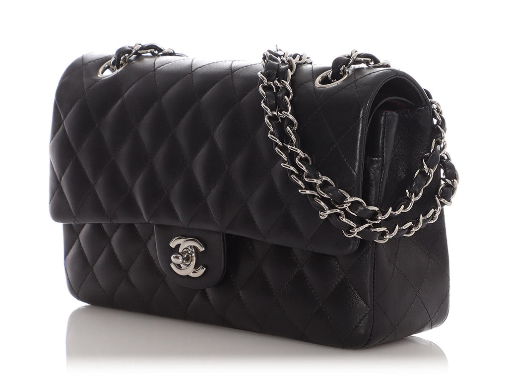Chanel Medium Black Quilted Lambskin Classic Double Flap
