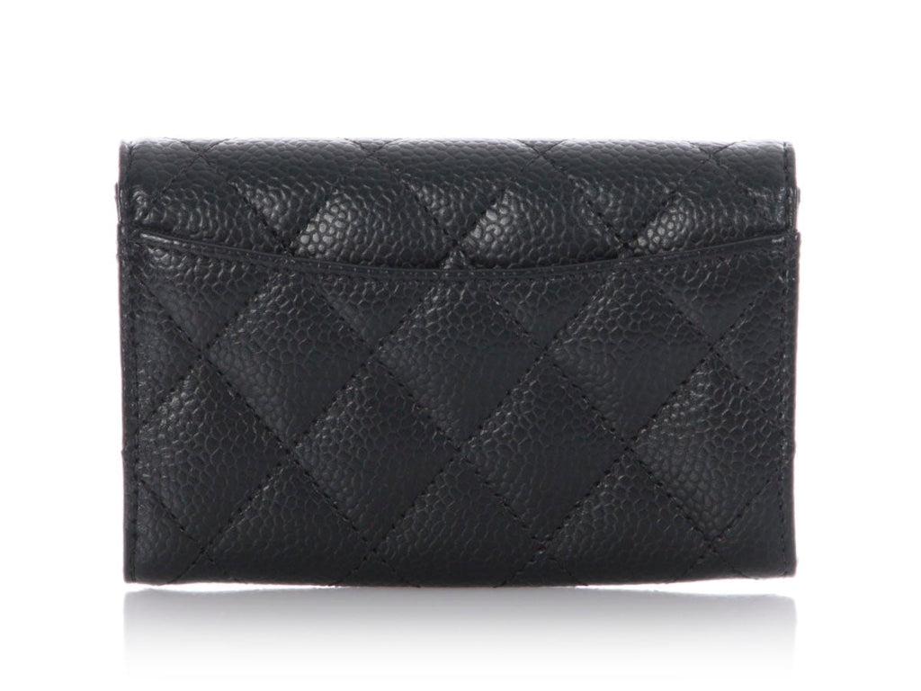 Chanel Black Quilted Caviar Flap  Case