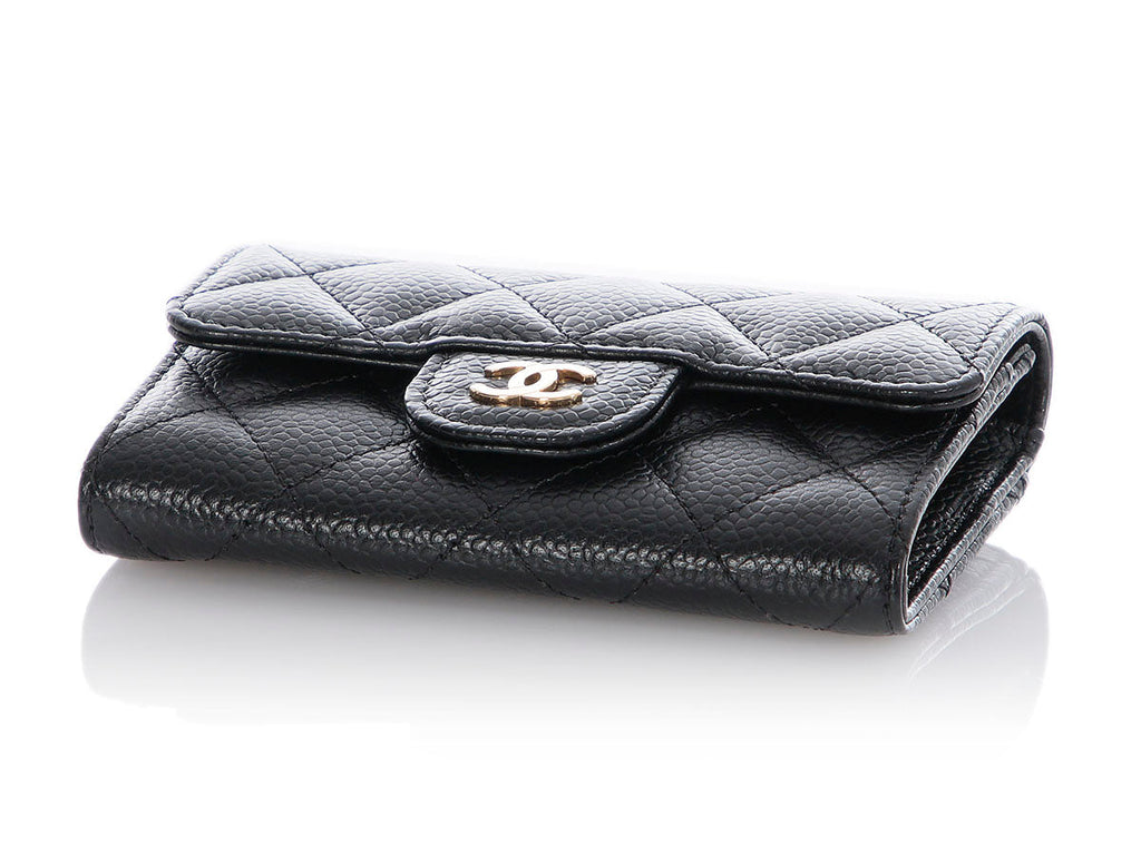 Chanel Black Quilted Caviar Flap  Case