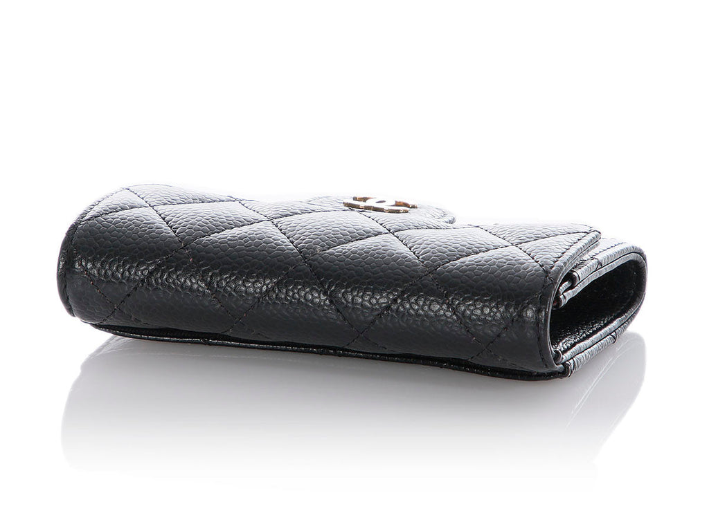 Chanel Black Quilted Caviar Flap  Case