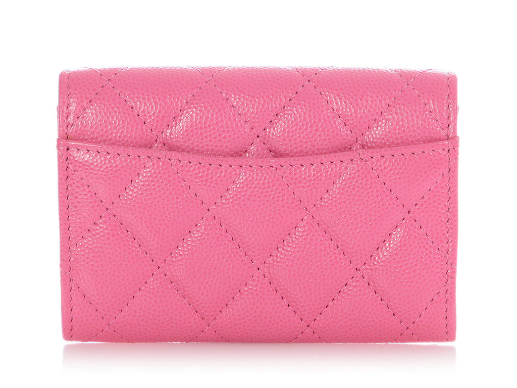 Chanel Pink Quilted Caviar Flap  Case