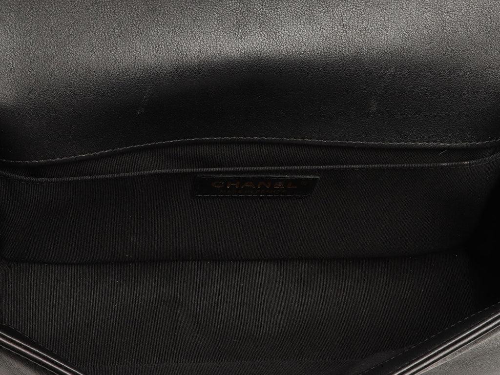 Chanel Old Medium Black Quilted Calfskin Boy Bag