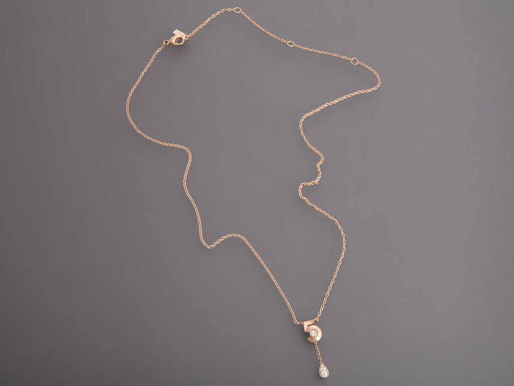 Chanel Small 18K Beige Gold Diamond N°5 Necklace
