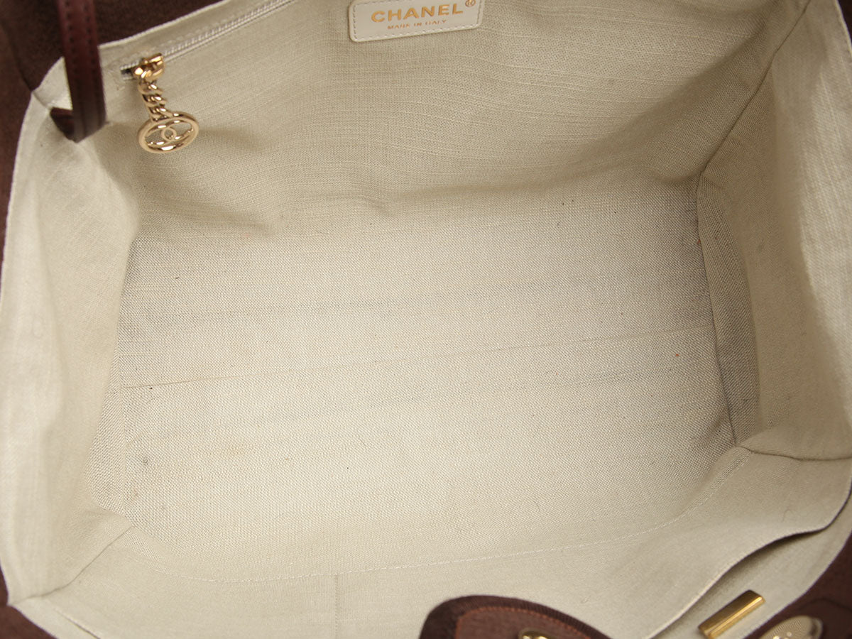 Chanel Medium Brown Deauville Shopping Tote