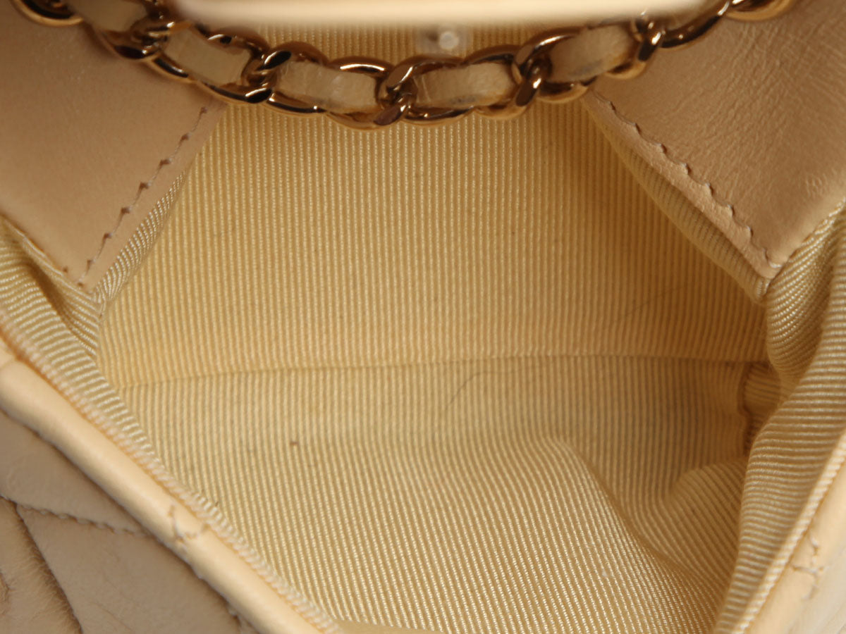 Chanel Mini Light Yellow Quilted Lambskin Belt Bag/ Holder