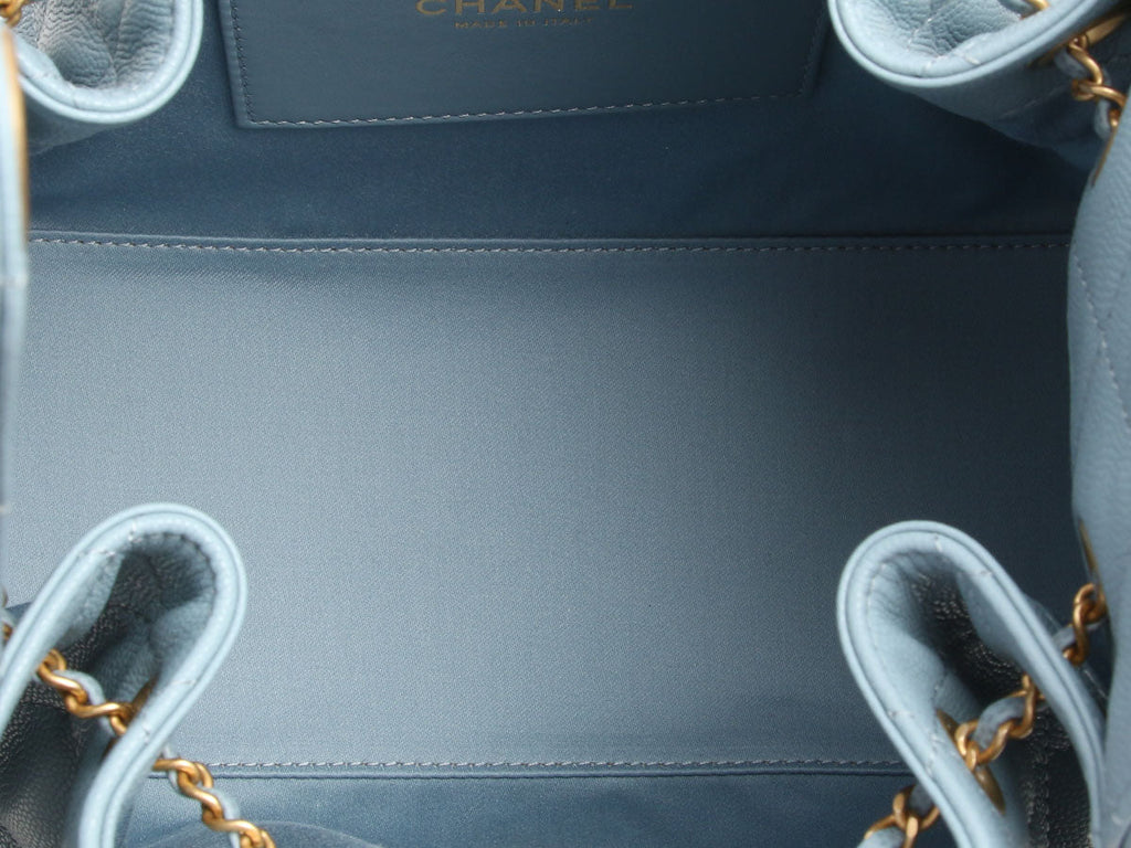 Chanel Small Blue Quilted Caviar 25 Bag
