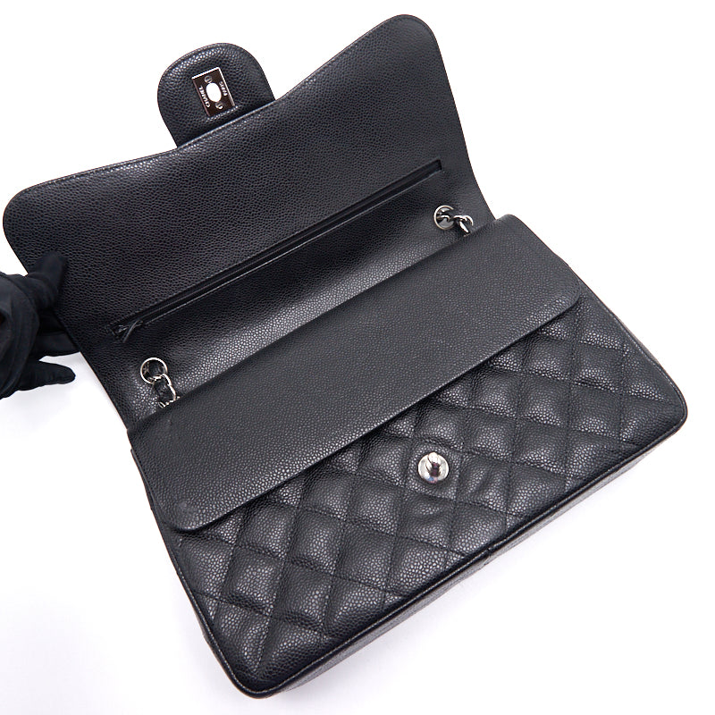 Chanel Jumbo Size Double Flap Caviar with Silver Hardware