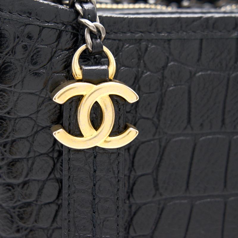 Chanel’s Medium Gabrielle Hobo Bag Crocodile Embossed Calfskin Black