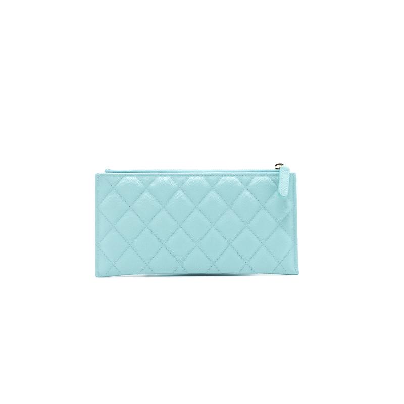 Chanel 19C Caviar Phone &  holder Tiffany Blue