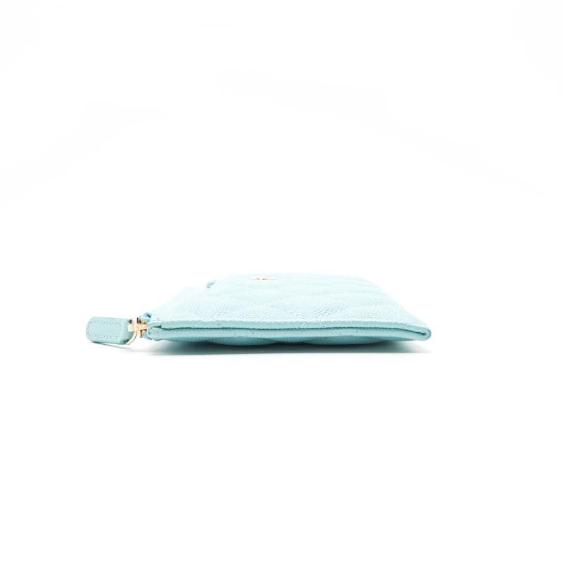 Chanel 19C Caviar Phone &  holder Tiffany Blue