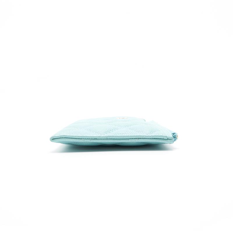 Chanel 19C Caviar Phone &  holder Tiffany Blue