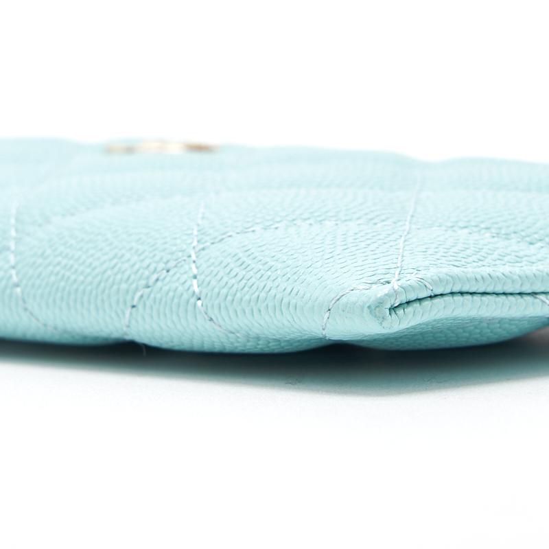 Chanel 19C Caviar Phone &  holder Tiffany Blue