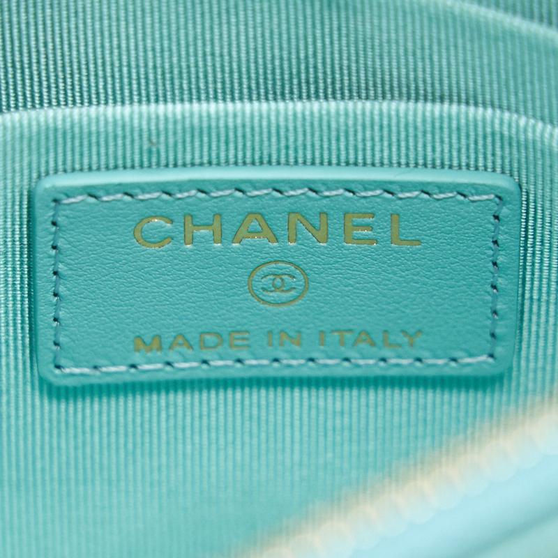 Chanel 19C Caviar Phone &  holder Tiffany Blue