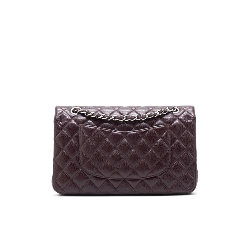 Chanel Medium cavier Classical double flap burgundy with