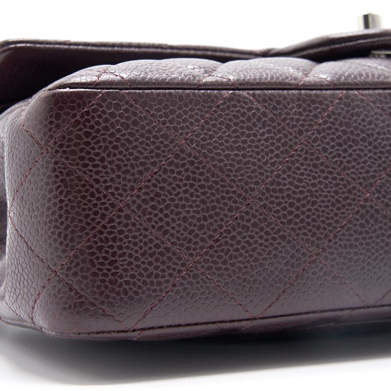 Chanel Medium cavier Classical double flap burgundy with