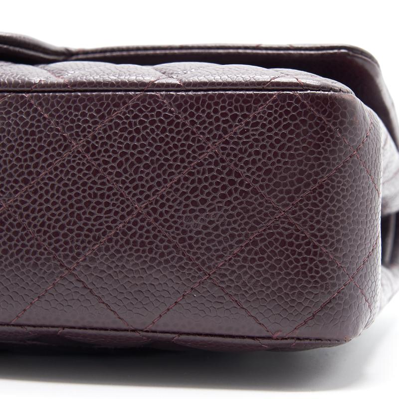 Chanel Medium cavier Classical double flap burgundy with