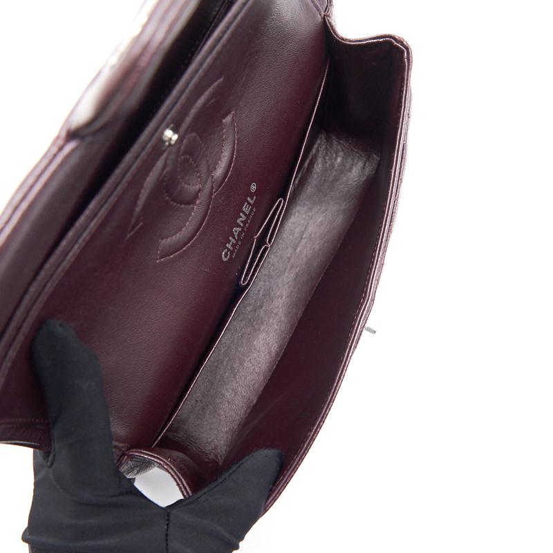 Chanel Medium cavier Classical double flap burgundy with