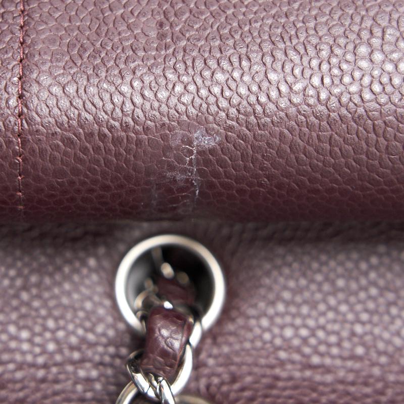 Chanel Medium cavier Classical double flap burgundy with